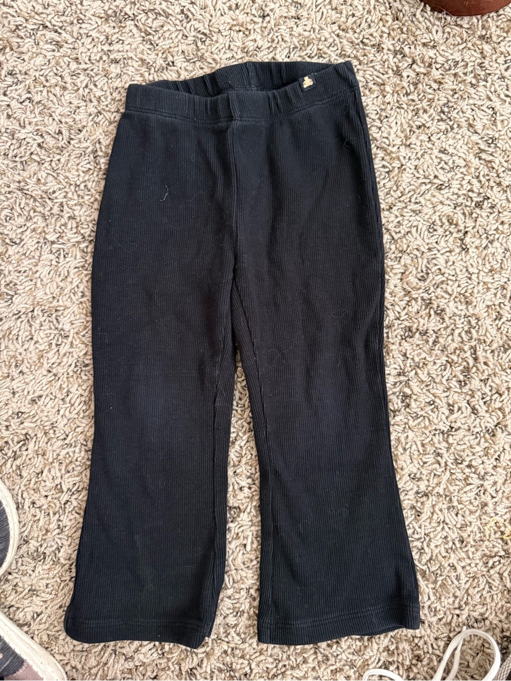 GAP Girls' Black Ribbed Pull-On Pants